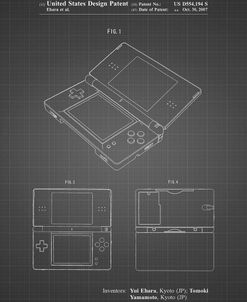 PP346-Black Grid Nintendo DS Patent Poster
