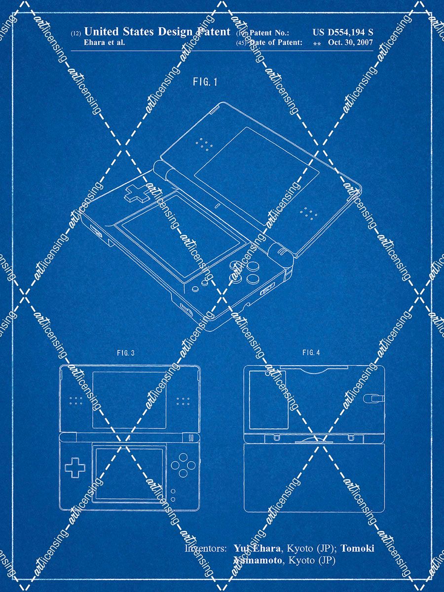 PP346-Blueprint Nintendo DS Patent Poster