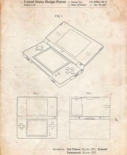 PP346-Vintage Parchment Nintendo DS Patent Poster