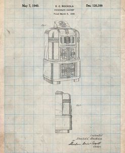 PP347-Antique Grid Parchment Jukebox Patent Poster