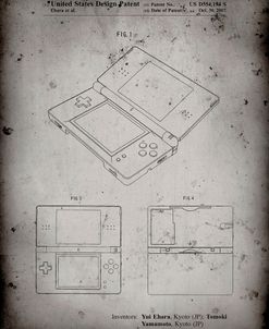 PP346-Faded Grey Nintendo DS Patent Poster