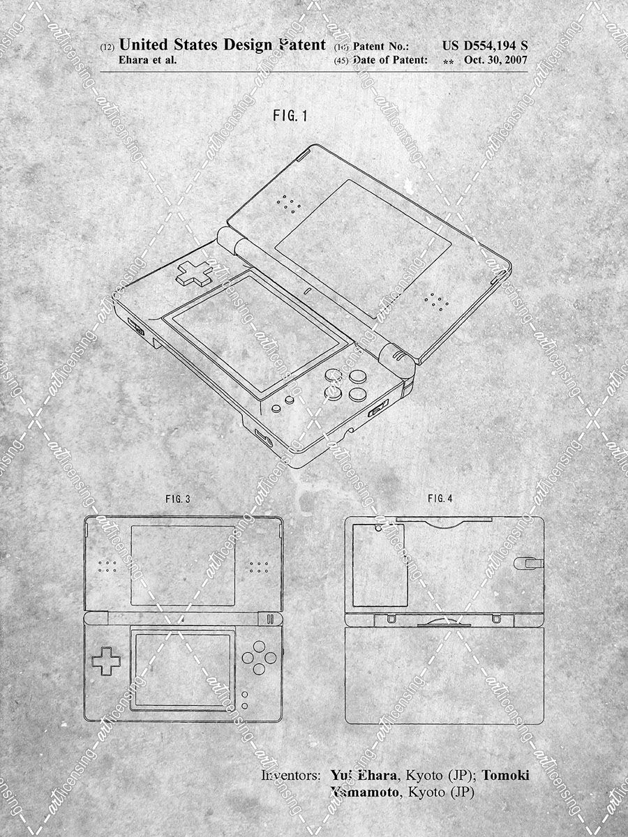 PP346-Slate Nintendo DS Patent Poster