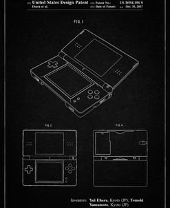 PP346-Vintage Black Nintendo DS Patent Poster