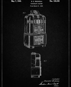 PP347-Vintage Black Jukebox Patent Poster