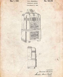 PP347-Vintage Parchment Jukebox Patent Poster