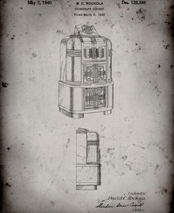 PP347-Faded Grey Jukebox Patent Poster