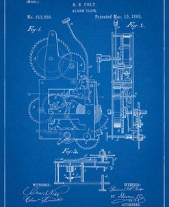 PP349-Blueprint Vintage Alarm Clock Patent Poster