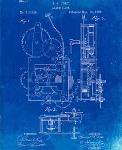 PP349-Faded Blueprint Vintage Alarm Clock Patent Poster