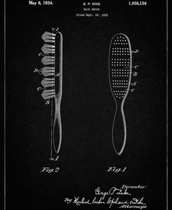 PP352-Vintage Black Wooden Hair Brush 1933 Patent Poster