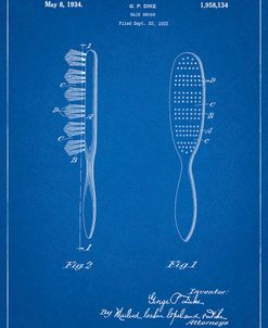PP352-Blueprint Wooden Hair Brush 1933 Patent Poster