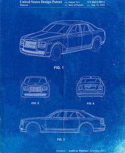 PP353-Faded Blueprint Bentley Phantom Patent Poster