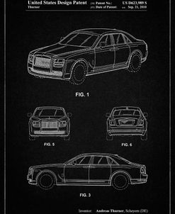PP353-Vintage Black Bentley Phantom Patent Poster