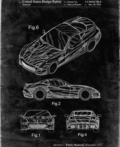 PP355-Black Grunge Exotic sports car Patent Poster