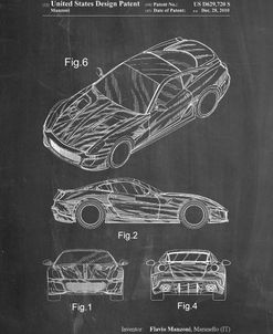 PP355-Chalkboard Exotic sports car Patent Poster