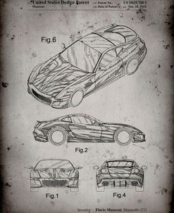 PP355-Faded Grey Exotic sports car Patent Poster