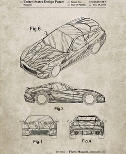 PP355-Sandstone Exotic sports car Patent Poster