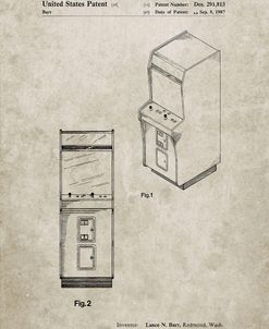PP357-Sandstone Arcade Game Cabinet Front Figure Patent Poster