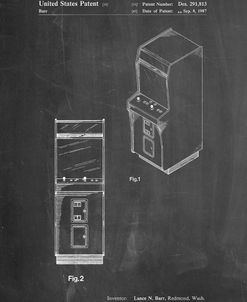 PP357-Chalkboard Arcade Game Cabinet Front Figure Patent Poster