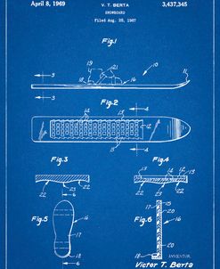 PP358-Blueprint Berta Magnetic Boot Snowboard Patent Poster