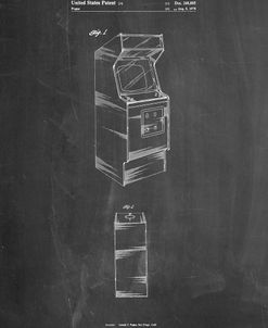 PP362-Chalkboard Arcade Game Cabinet Patent Poster