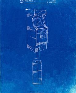 PP362-Faded Blueprint Arcade Game Cabinet Patent Poster
