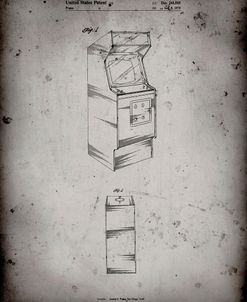 PP362-Faded Grey Arcade Game Cabinet Patent Poster