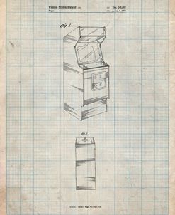 PP362-Antique Grid Parchment Arcade Game Cabinet Patent Poster