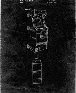 PP362-Black Grunge Arcade Game Cabinet Patent Poster