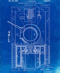 PP365-Faded Blueprint Insulated Military Tank Patent Poster