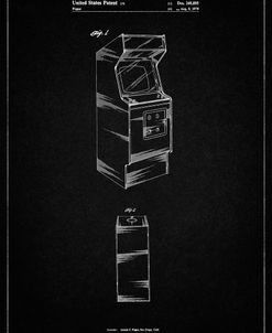 PP362-Vintage Black Arcade Game Cabinet Patent Poster