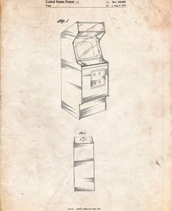 PP362-Vintage Parchment Arcade Game Cabinet Patent Poster