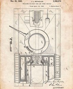 PP365-Vintage Parchment Insulated Military Tank Patent Poster