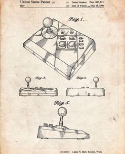 PP374-Vintage Parchment Nintendo Joystick Patent Poster