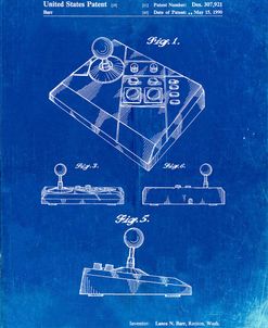 PP374-Faded Blueprint Nintendo Joystick Patent Poster