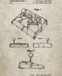 PP374-Sandstone Nintendo Joystick Patent Poster