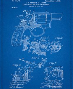 PP375-Blueprint Smith and Wesson Hammerless Pistol 1898 Patent Poster