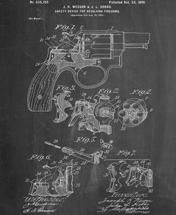 PP375-Chalkboard Smith and Wesson Hammerless Pistol 1898 Patent Poster