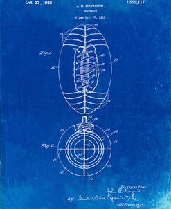 PP379-Faded Blueprint Football Game Ball 1925 Patent Poster