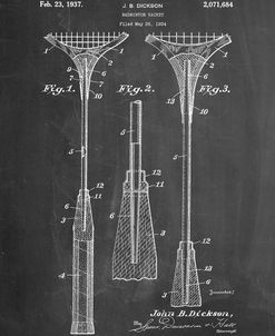 PP382-Chalkboard Badminton Racket 1937 Patent Poster