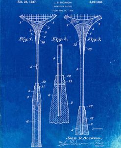PP382-Faded Blueprint Badminton Racket 1937 Patent Poster