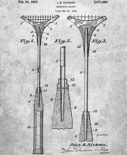 PP382-Slate Badminton Racket 1937 Patent Poster