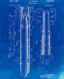 PP384-Faded Blueprint Aerial Missile Patent Poster