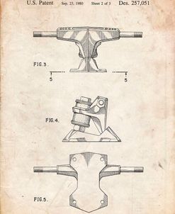 PP385-Vintage Parchment Skateboard Trucks Patent Poster