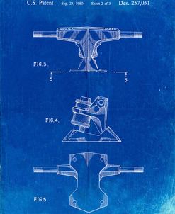 PP385-Faded Blueprint Skateboard Trucks Patent Poster