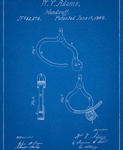 PP389-Blueprint Vintage Police Handcuffs Patent Poster