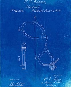 PP389-Faded Blueprint Vintage Police Handcuffs Patent Poster