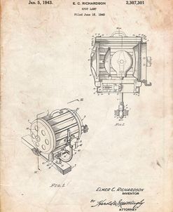 PP387-Vintage Parchment Movie Set Lighting Patent Poster