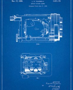 PP390-Blueprint Motion Picture Camera 1932 Patent Poster