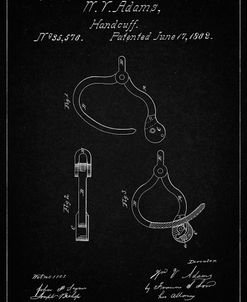 PP389-Vintage Black Vintage Police Handcuffs Patent Poster