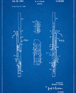 PP392-Blueprint Bassoon Patent Poster
